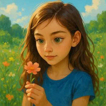 Girl in a World of Blossoms