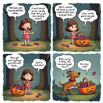 Girl's Candy Hunt: Dog to the Rescue!