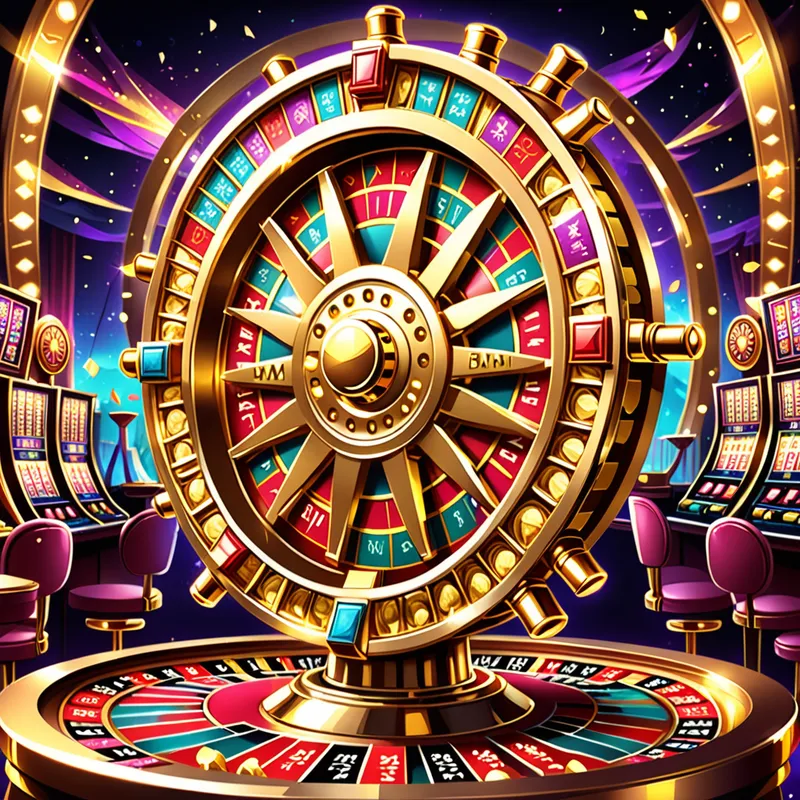 Golden Jackpot Dream - Anime-style fantasy casino artwork with a luxurious golden gambling wheel, dazzling lights, magical sparkles, dramatic shadows, glamorous character design, detailed textures, vibrant composition, premium illustration feel - AI image generated with Fictional