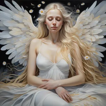 Golden Mist Winged Portrait