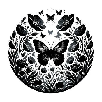 Grayscale Butterfly Bloom