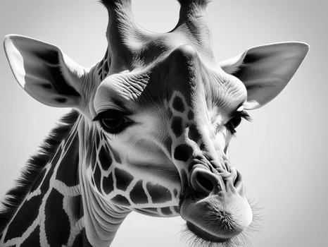 Grayscale Deep-Relief Giraffe
