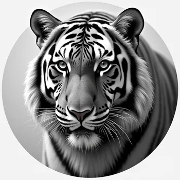 Grayscale Realistic Tiger Image