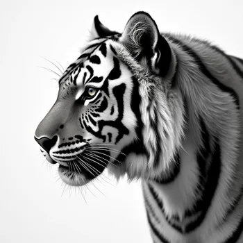 Grayscale Tiger Profile