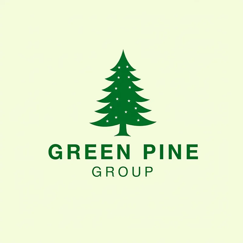 Green Pine Elegance Services - Please create me a logo for my business called "Green Pine Group". The business specalizes in cleaning and laundary work for both domestic households and commercial businesses alike. I would like to stick to a "Pine Tree Theme" and the target market is quite upper class so a formal logo would be preferential. - AI image generated with Text