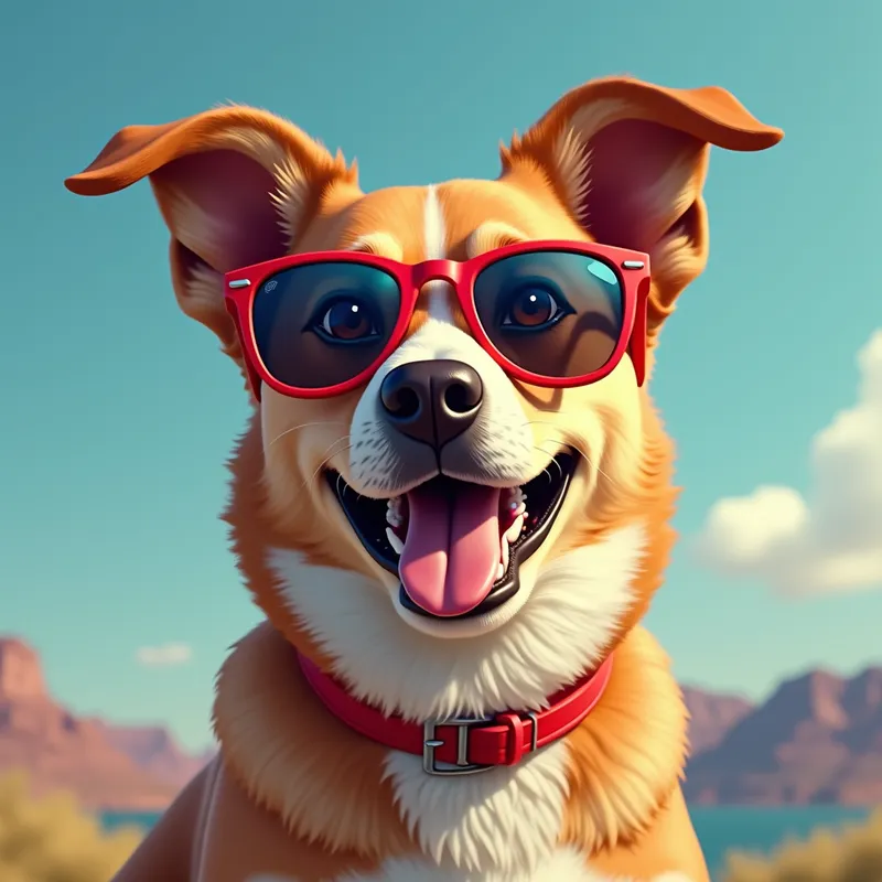 Gyatt Rizzer: Sun-Glassed Pooch - a dog saying gyatt rizzer. whith sun glasses
 - AI image generated with Photorealistic 2