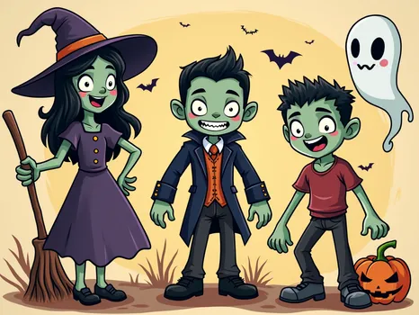Halloween: Witch, Zombie, Vampire, Ghost
