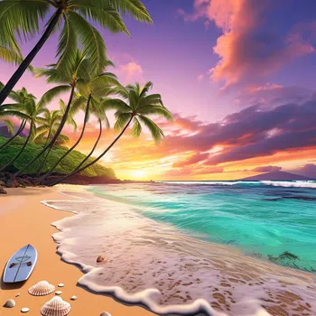 Hawaiian Sunset Beach Serenity