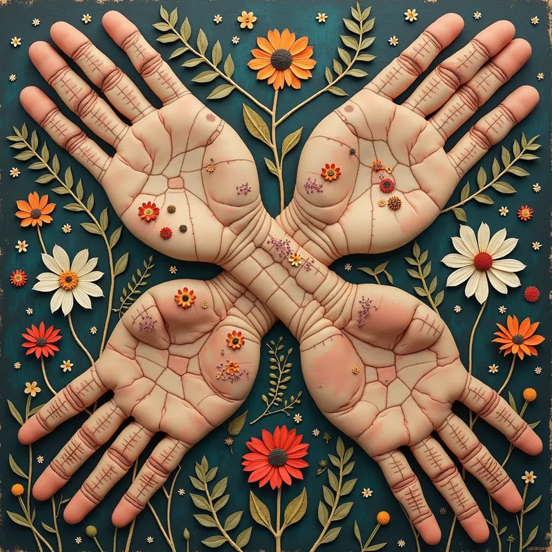 Healing Through Scars 1 - An artistic depiction of the phrase 'Pain As Power: Reclaiming Your Story, Healing Your Lineage' with visual imagery of healed scars interwoven with floral and natural elements, conveying a message of growth and recovery. - AI image generated with Photorealistic 2