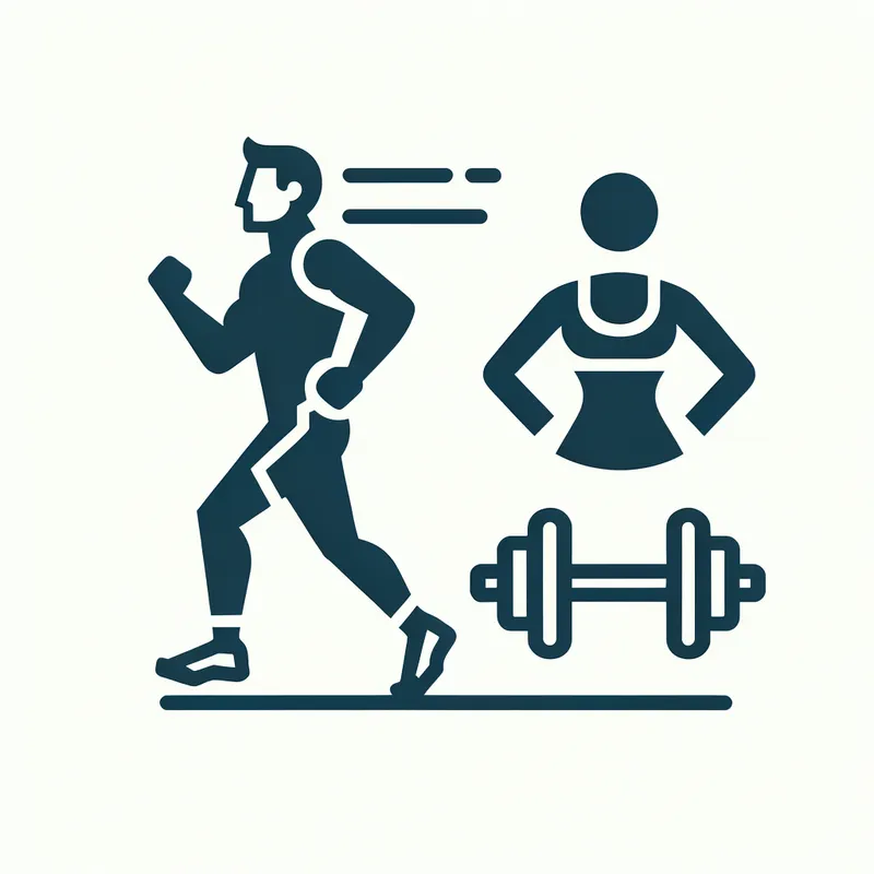 Healthy Lifestyle Icon - A stylized, iconic fitness avatar representing a healthy lifestyle, with clean lines and a bold, minimalist design. - AI image generated with Art