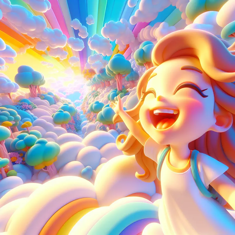 Heavenly Celebration - rejoicing in heaven - AI image generated with Art - 3D render, vivid colors, hyper realistic