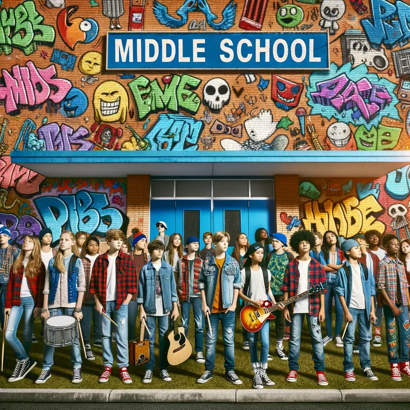 Hip Hop School Spirit - hip hop middle school - AI image generated with Art