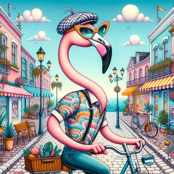 Hipster Flamingo Biker