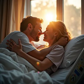 Hopeful Embrace in Hospital