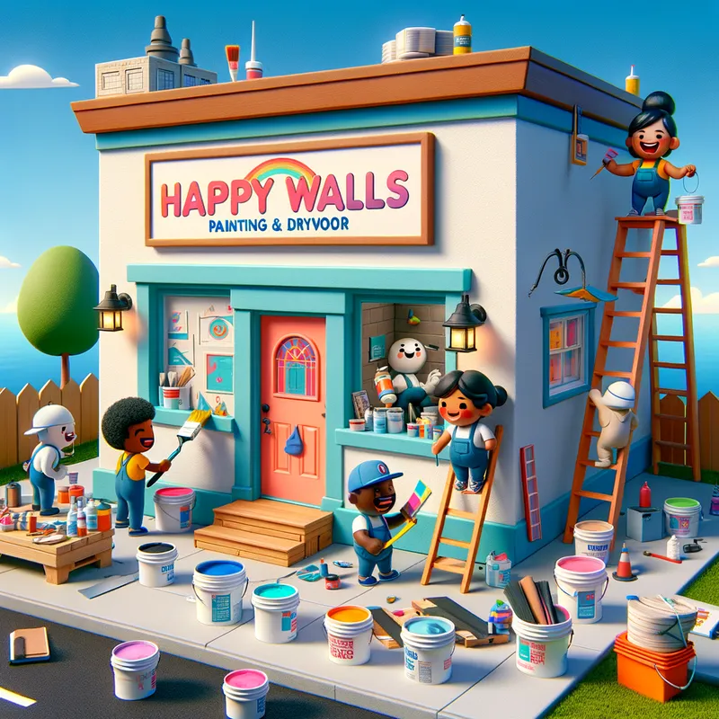 House Craft - house painting and drywall business - AI image generated with Art - cartoony