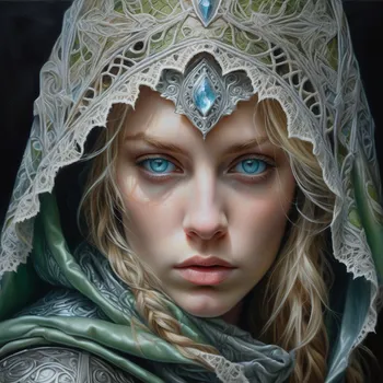 Icy Gaze in Shadowed Armor