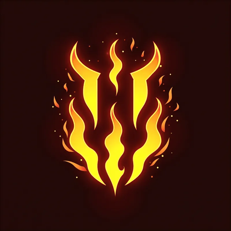 Infernaworks Firebrand Logo - A fierce and burning logo for Infernaworks featuring a stylized I and W set against a fiery background. The design should suggest energy, heat, and robustness. - AI image generated with Photorealistic 2
