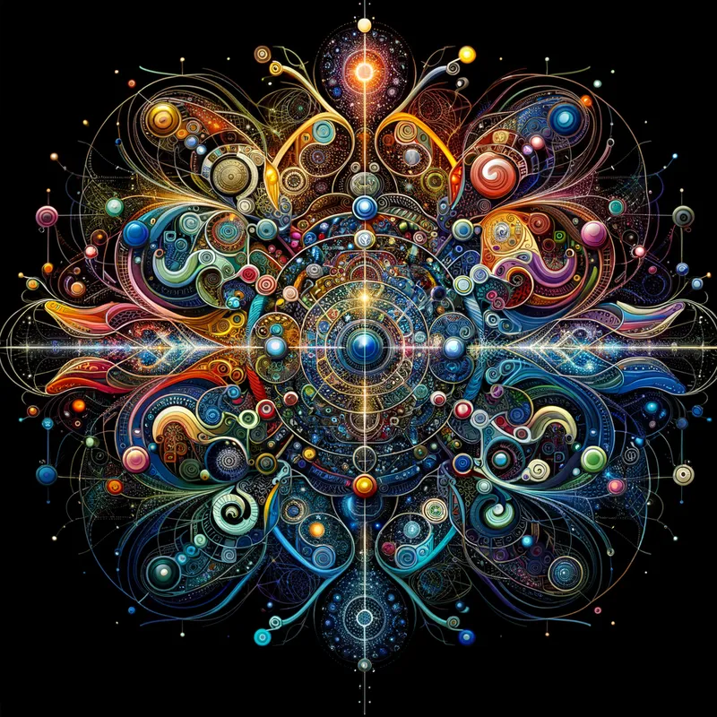 Infinite Tapestry - A complex and intricate visual representation of the tapestry of life, with interwoven threads of energy, light, and form that convey the boundless and continuous nature of existence. - AI image generated with Art
