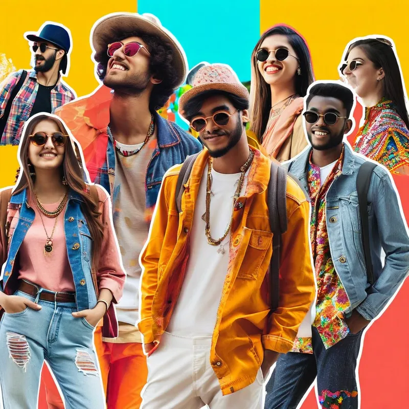 Inspirational Campus Styles - A lively collage depicting the latest fashion trends on a college campus. It features diverse students in trendy attire, sharing cultural experiences, and participating in campus activities, all set against a vibrant and energetic background. - AI image generated with Nova Canvas