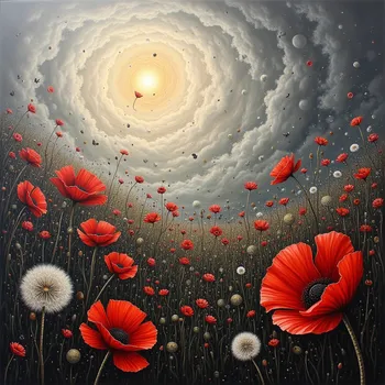 Intricate Whimsy of Poppies and Wishes
