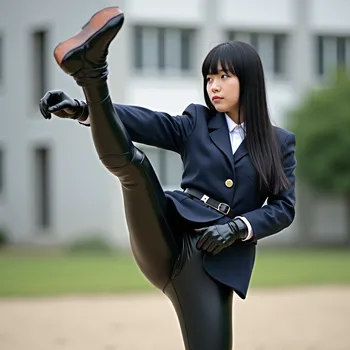 Japanese Schoolgirl High Kick