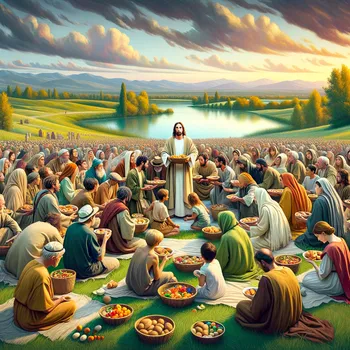 Jesus Feeds 5000: Panoramic Art