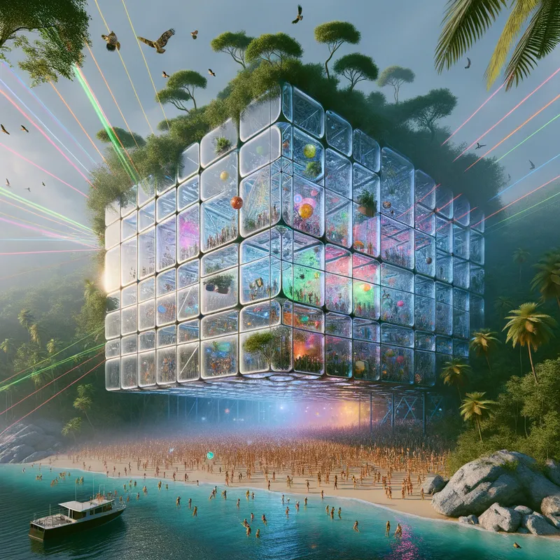 Jungle Skyscraper Rave - Tangra AI Image Generator