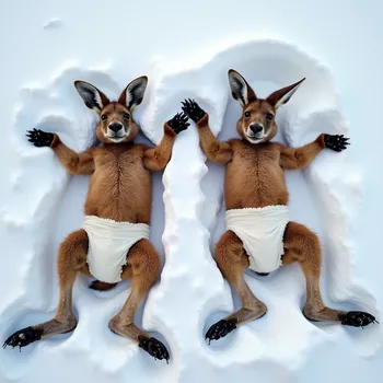 Kangaroo Snow Angels