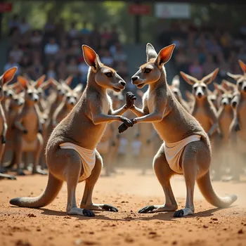 Kangaroo Wrestling Match