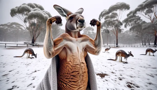 Kangaroo's Snowy Day