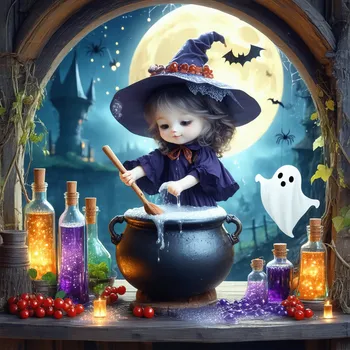 Kawaii Witch Apprentice Coloring