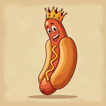 King Hotdog Retro Cartoon