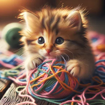Kitten and Yarn