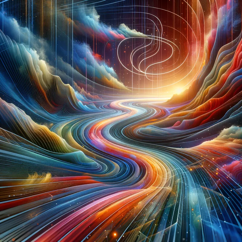 LDC Journey - A winding path through a vibrant landscape, symbolizing exploration and discovery, connected to the themes of 'LDC'. - AI image generated with Art