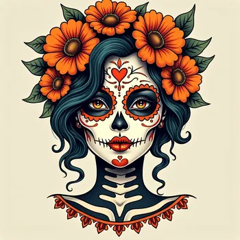 Latina Sugar Skull Tattoo