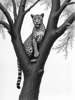 Leopard in Tree: Pencil Masterpiece