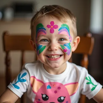 Little Art Boy with Body Paint