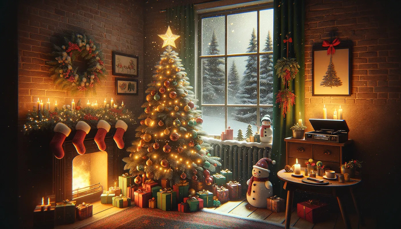 Lo-fi Christmas Glow - Christmas (Lo-fi Version) - AI image generated with Art
