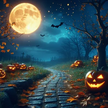 Magical Halloween Moonlit Path