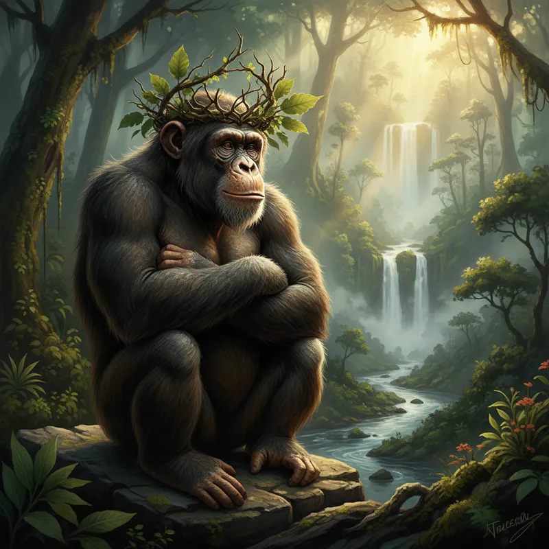 Majestic Chimpanzee - a big majestic chimpanzee - AI image generated with Nano Banana