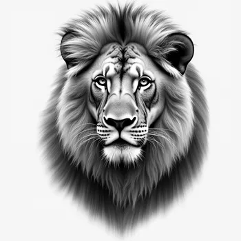 Majestic Lion in Grayscale Pencil
