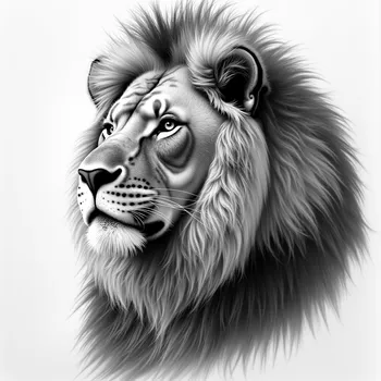Majestic Lion in Grayscale Pencil