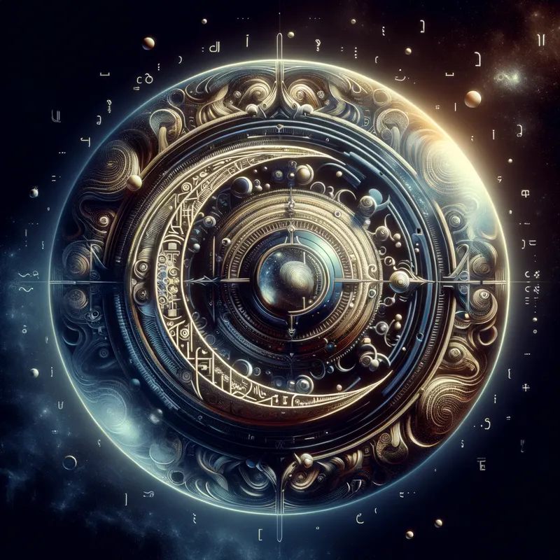 Mandalorian Emblem - A futuristic emblem inspired by the Mandalorian culture, featuring intricate designs and a metallic sheen. The emblem blends ancient scripts with modern aesthetics. - AI image generated with Art - dynamic pose, close-up macro photograph, abstract