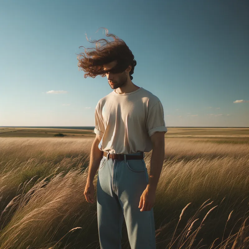 Man in Solitude - Man  - AI image generated with Art