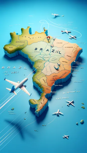 Mapa com Rota de Avião