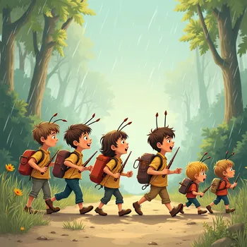 Marching Ants Counting in the Rain