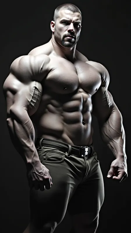 Massive Bodybuilder in Tight Tee - massive bodybuilder in tight t-shirt - AI image generated with Photorealistic 2