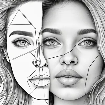 Mature Couple on Park Bench Coloring Art