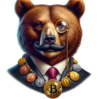 Meme Coin-Adorned Cartoon Bear