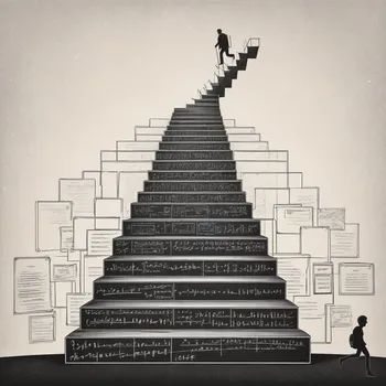 Minimalist Academic Ladder Pencil Art